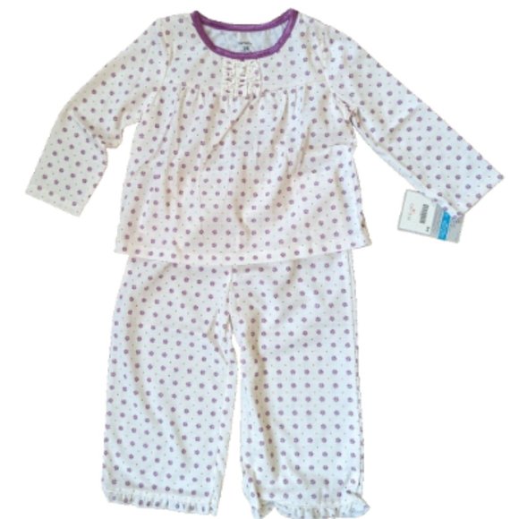 NWT Carter's Baby Girls 2-PC Pajamas Sleepwear Kids Floral PJ L/S Ruffle… - Picture 6 of 6